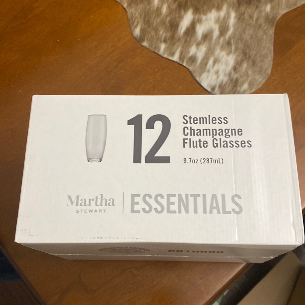 Martha Stewart stemless champagne glasses